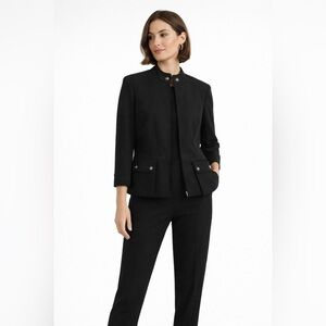 St John 2 piece black peplum jacket and slacks